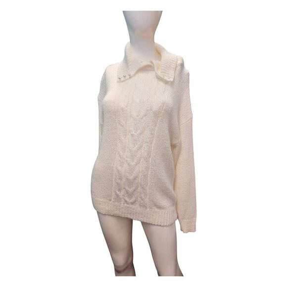 Sterling Harris Cream Sweater Size Medium Vintage 90's - Picture 3 of 9